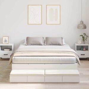 Storage Bed Frame White 236.5 x 140 x 31.5 cm Engineered wood Vidaxl Storage Bed Frame White 236.5 x 140 x 31.5 cm Engineered wood Vidaxl