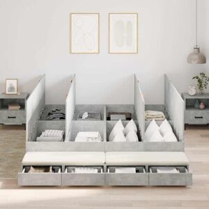Storage Bed Frame with Door Concrete Grey 236.5 x 180 x 31.5 cm Vidaxl Storage Bed Frame with Door Concrete Grey 236.5 x 180 x 31.5 cm Vidaxl