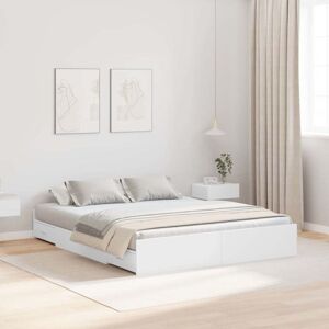 Storage Bed Frame White 140 x 190 cm Engineered wood Vidaxl Storage Bed Frame White 140 x 190 cm Engineered wood Vidaxl