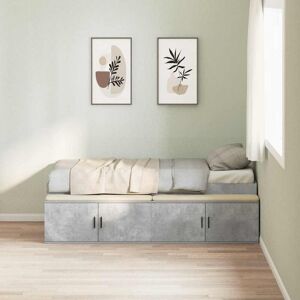 Storage Bed Frame Concrete grey 100 x 200 cm Engineered wood Vidaxl Storage Bed Frame Concrete grey 100 x 200 cm Engineered wood Vidaxl