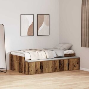 Storage Bed Frame Artisan oak 75 x 190 cm Engineered wood Vidaxl Storage Bed Frame Artisan oak 75 x 190 cm Engineered wood Vidaxl