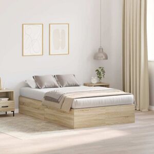 Bed Frame Sonoma oak 190 x 120 x 31.5 cm Engineered wood Vidaxl Bed Frame Sonoma oak 190 x 120 x 31.5 cm Engineered wood Vidaxl