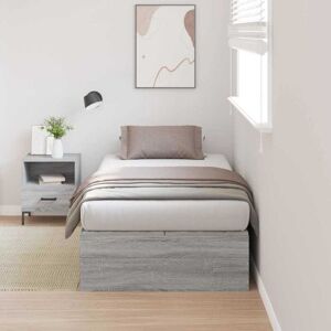 Bed Frame Grey sonoma 200 x 100 x 31.5 cm Engineered wood Vidaxl Bed Frame Grey sonoma 200 x 100 x 31.5 cm Engineered wood Vidaxl