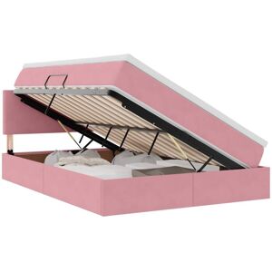 Storage Bed with Mattress with Storage Pink 140 x 190 cm Velvet vidaXL Storage Bed with Mattress with Storage Pink 140 x 190 cm Velvet vidaXL