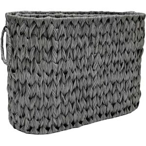 Tlily - Storage Woven Basket,Waterproof Wicker Basket with Handles,Organizing Woven Basket,Pantry Basket,Wicker Storage Basket-Gray Tlily - Storage Woven Basket,Waterproof Wicker Basket with Handles,Organizing Woven Basket,Pantry Basket,Wicker Storage Basket-Gray