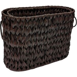 Tlily - Storage Woven Basket,Waterproof Wicker Basket with Handles,Organizing Woven Basket,Pantry Basket,Wicker Storage Basket-Coffee Color Tlily - Storage Woven Basket,Waterproof Wicker Basket with Handles,Organizing Woven Basket,Pantry Basket,Wicker Storage Basket-Coffee Color