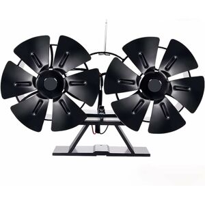 Dewdat - Stove Fan, 12 Blade Wood Buner Fans Non-Electric, Log Buner Fan for Heat Powered Wood Burning Stove/Pellet/Wood Log Burner , Dual Motors Dewdat - Stove Fan, 12 Blade Wood Buner Fans Non-Electric, Log Buner Fan for Heat Powered Wood Burning Stove/Pellet/Wood Log Burner , Dual Motors