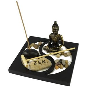 Tlily - Style Buddha Sand Tray,Desktop Garden Meditating Statue Kit for Home Office Decor Tlily - Style Buddha Sand Tray,Desktop Garden Meditating Statue Kit for Home Office Decor