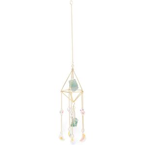 GROOFOO Sun Moon Wind Chimes Colorful Crystal Hanging Pendant Porch Decoration for Home Garden Party Wedding Engagement Green Fluorite GROOFOO Sun Moon Wind Chimes Colorful Crystal Hanging Pendant Porch Decoration for Home Garden Party Wedding Engagement Green Fluorite