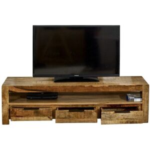 Surrey Large TV with 3 Drawers - Solid Mango Wood - L40 x W150 x H40 cm Surrey Large TV with 3 Drawers - Solid Mango Wood - L40 x W150 x H40 cm