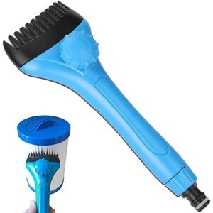 TINOR Swimming Pool Filter Cleaning Brush, 25CM Handheld Jet Cleaner Pool Filter Cartridge Cleaning Brush Tool - with Removable Brush Head and Hose TINOR Swimming Pool Filter Cleaning Brush, 25CM Handheld Jet Cleaner Pool Filter Cartridge Cleaning Brush Tool - with Removable Brush Head and Hose