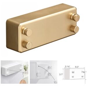 COOCHEER T-Retractable Clothesline for Indoor and Outdoor Use, 2 13.8Feet Stainless Steel Clothes Lines, No Need to Drill Holes Wall Mount - Gold COOCHEER T-Retractable Clothesline for Indoor and Outdoor Use, 2 13.8Feet Stainless Steel Clothes Lines, No Need to Drill Holes Wall Mount - Gold