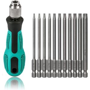 WOIYIC T6-T40 Torx Screwdriver 11 Pieces 100mm Long Magnetic Torx Bit Set with T30 and Handle, 1/4 Inch Hex Shank Cordless Screwdriver Power Tools T20 T25 WOIYIC T6-T40 Torx Screwdriver 11 Pieces 100mm Long Magnetic Torx Bit Set with T30 and Handle, 1/4 Inch Hex Shank Cordless Screwdriver Power Tools T20 T25