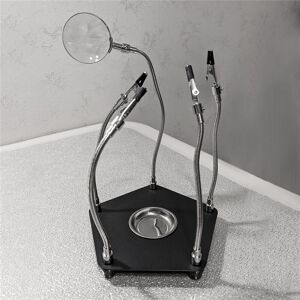 TLILY Table Soldering Helping Hands with Alligator Clip Magnifier for PCB Board Weld Repair Station Third Hand Tool TLILY Table Soldering Helping Hands with Alligator Clip Magnifier for PCB Board Weld Repair Station Third Hand Tool