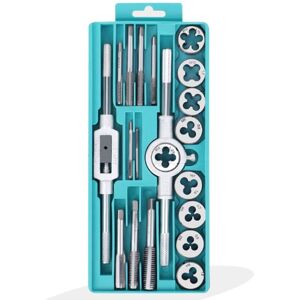 Memkey - Tap and Die Set, 20pcs Metric Thread Cutting Tool, Thread Screw Extractor, M3-M12 Steel, Threading Tools, Wrench, Screw Tools with Storage Memkey - Tap and Die Set, 20pcs Metric Thread Cutting Tool, Thread Screw Extractor, M3-M12 Steel, Threading Tools, Wrench, Screw Tools with Storage