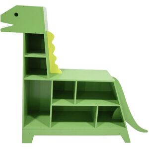 Teamson Kids - Dinosaur Shaped Kids Bookcase / Toy Organizer, Green Teamson Kids - Dinosaur Shaped Kids Bookcase / Toy Organizer, Green