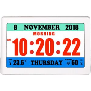 Tlily - tft Color Screen Digital Display Clock Reminder Alarm Clock for Living Room Bedroom Study Lobby Wall Clock-White Tlily - tft Color Screen Digital Display Clock Reminder Alarm Clock for Living Room Bedroom Study Lobby Wall Clock-White