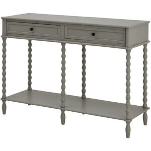 The Camden Collection Large Two Drawer Console Table - Wood - L40 x W120 x H81 cm - Grey The Camden Collection Large Two Drawer Console Table - Wood - L40 x W120 x H81 cm - Grey