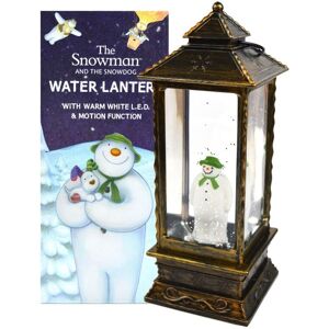 Snowtime Water Filled Christmas Copper Lantern with Snowman Figure - 28cm Snowtime Water Filled Christmas Copper Lantern with Snowman Figure - 28cm