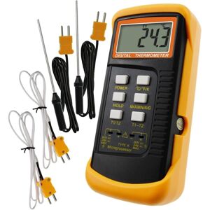 Tonchean - Thermocouple Thermometer Digital K-Type Thermometer hvac Thermometer Dual Thermometer with 4 Thermocouples, max/min/avg Temperature Tonchean - Thermocouple Thermometer Digital K-Type Thermometer hvac Thermometer Dual Thermometer with 4 Thermocouples, max/min/avg Temperature