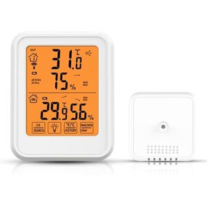 CYSLMUK Thermometer Hygrometer with Outdoor Sensor, High Precision Indoor and Outdoor Temperature and Humidity, White CYSLMUK Thermometer Hygrometer with Outdoor Sensor, High Precision Indoor and Outdoor Temperature and Humidity, White