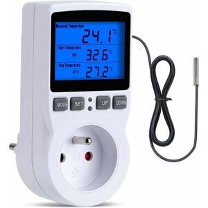 BEIJIYI Thermostat Socket, Terrarium Thermostat with LCD Display and Probe, Digital Heating and Cooling Thermostat for Greenhouse, Reptiles (FR Socket) BEIJIYI Thermostat Socket, Terrarium Thermostat with LCD Display and Probe, Digital Heating and Cooling Thermostat for Greenhouse, Reptiles (FR Socket)