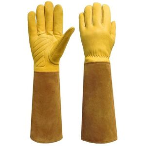 YMYNY Thorn protection gloves, long gardening gloves, protection against thorn picking and cuts, size 11.5 cm - brown mumu YMYNY Thorn protection gloves, long gardening gloves, protection against thorn picking and cuts, size 11.5 cm - brown mumu