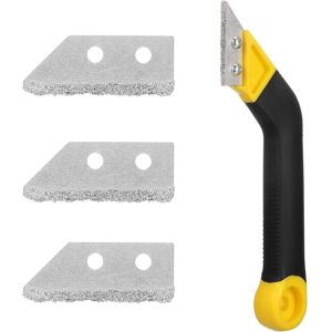 WOIYIC Tile Grout Scraper Grout Remover Tool Ceramic Hob Scraper with 3 Replacement Blades, Tile Scrapers, for Family Floor Tile Cleaning WOIYIC Tile Grout Scraper Grout Remover Tool Ceramic Hob Scraper with 3 Replacement Blades, Tile Scrapers, for Family Floor Tile Cleaning