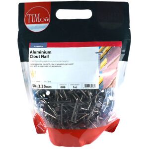 Clout Nails Aluminium - 50 x 3.35 - Timco Clout Nails Aluminium - 50 x 3.35 - Timco