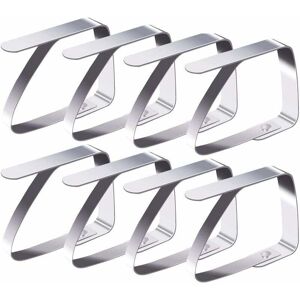 NICEONE Tablecloth Clips Set of 8 Stainless Steel Tablecloth Clips Non-Slip 5X4.3cm Fontainebleau Silver NICEONE Tablecloth Clips Set of 8 Stainless Steel Tablecloth Clips Non-Slip 5X4.3cm Fontainebleau Silver