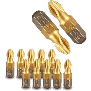 Gotrays - Titanium Screwdriver Bits, 10pcs/set 25mm 1/4' Threaded Shank Titanium Alloy Anti-skip PH2 Magnetic Phillips Head Screwdriver Drill Bit Hex Gotrays - Titanium Screwdriver Bits, 10pcs/set 25mm 1/4' Threaded Shank Titanium Alloy Anti-skip PH2 Magnetic Phillips Head Screwdriver Drill Bit Hex