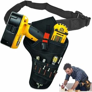 Gotrays - Tool Bag with Belt, Tool Holder Bag for Electric Drill, Tool Holster Case with Adjustable Tool Belt for Electrician, Carpenter Technician, Gotrays - Tool Bag with Belt, Tool Holder Bag for Electric Drill, Tool Holster Case with Adjustable Tool Belt for Electrician, Carpenter Technician,