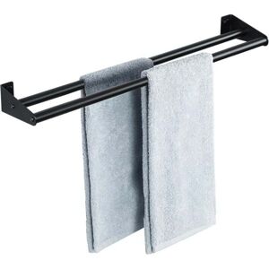 Ymyny - Towel rail for bathroom, wall-mounted towel rail with double bar, stainless steel towel rail, black towel rail for kitchen, bedroom mumu Ymyny - Towel rail for bathroom, wall-mounted towel rail with double bar, stainless steel towel rail, black towel rail for kitchen, bedroom mumu