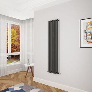 AICA SANITAIRE Acezanble Black Oval Column Radiator 1600 x 354mm Single Panel AICA SANITAIRE Acezanble Black Oval Column Radiator 1600 x 354mm Single Panel