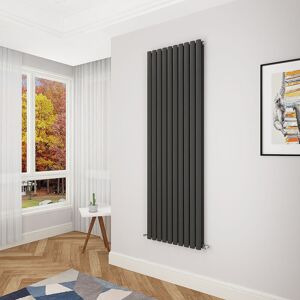 Aica Sanitaire - Acezanble Black Oval Column Radiator 1800 x 590mm Double Panel Aica Sanitaire - Acezanble Black Oval Column Radiator 1800 x 590mm Double Panel