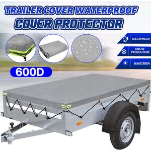 Insma - Trailer Cover Waterproof Windproof Dust Protector With Rubber Belt 125x95x13cm Grey Insma - Trailer Cover Waterproof Windproof Dust Protector With Rubber Belt 125x95x13cm Grey