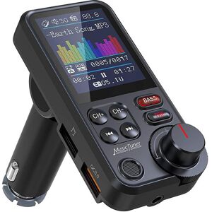 SERBIA Transmetteur Bluetooth de voiture, adaptateur d'autoradio Bluetooth à écran couleur de 1,8' avec mic SERBIA Transmetteur Bluetooth de voiture, adaptateur d'autoradio Bluetooth à écran couleur de 1,8' avec mic