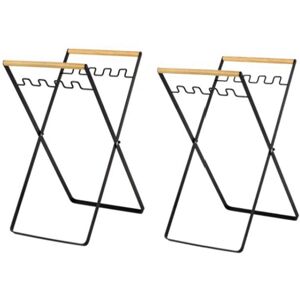 Tlily - Trash Bag Holder with Wood Handle Portable Kitchen Garbage Sorting Rack Separate Recycling Waste Bin for Camping a Tlily - Trash Bag Holder with Wood Handle Portable Kitchen Garbage Sorting Rack Separate Recycling Waste Bin for Camping a