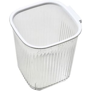 Groofoo - Trash Can Transparent Striped Thickened Large Capacity Square Plastic Garbage Bin for Bedroom Living Room Transparent White Small Groofoo - Trash Can Transparent Striped Thickened Large Capacity Square Plastic Garbage Bin for Bedroom Living Room Transparent White Small