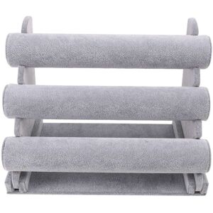 TLILY Triple Display Bracelet Holder Watch Necklace Storage Organizer Gray TLILY Triple Display Bracelet Holder Watch Necklace Storage Organizer Gray