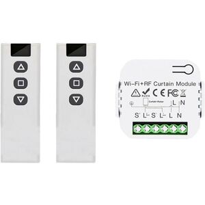 TLILY Tuya Smart Life WiFi 433Mhz Blind Curtain Switch with RF Remote for Electric Roller Shutter Control, 2RC 1RE TLILY Tuya Smart Life WiFi 433Mhz Blind Curtain Switch with RF Remote for Electric Roller Shutter Control, 2RC 1RE