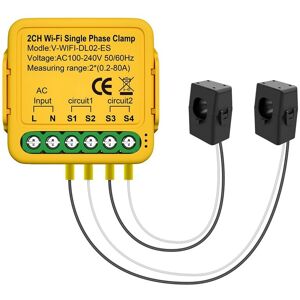 TLILY Tuya WiFi Power Meter Monitor 2CH Real-Time Energy Current Automation Notifications Smart Life Remote Control TLILY Tuya WiFi Power Meter Monitor 2CH Real-Time Energy Current Automation Notifications Smart Life Remote Control