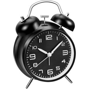Twin Bell Alarm Clock with Nightlight Retro Children's Alarm Clock Analog with 16cm Large Dial, Quiet, Non-Ticking (Black) Twin Bell Alarm Clock with Nightlight Retro Children's Alarm Clock Analog with 16cm Large Dial, Quiet, Non-Ticking (Black)