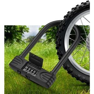 Mumu - U-shaped bike lock, bicycle lock with 4-digit code, resettable anti-theft combination for bike/scooter/motorcycle/bicycle/door, PVC-coated Mumu - U-shaped bike lock, bicycle lock with 4-digit code, resettable anti-theft combination for bike/scooter/motorcycle/bicycle/door, PVC-coated