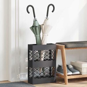 Umbrella Stand with Storage Black 28 x 12 x 41 cm Steel Vidaxl Umbrella Stand with Storage Black 28 x 12 x 41 cm Steel Vidaxl