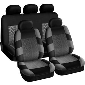 BEIJIYI Universal Car Seat Covers, Car Seat Covers - Front and Rear Seat Cover Set, Black and Gray BEIJIYI Universal Car Seat Covers, Car Seat Covers - Front and Rear Seat Cover Set, Black and Gray