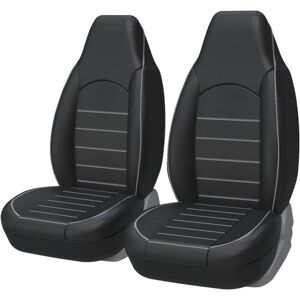 TINOR Universal Front Car Seat Covers Faux Leather for 2 Seats Black Gray, Car Tuning Interior TINOR Universal Front Car Seat Covers Faux Leather for 2 Seats Black Gray, Car Tuning Interior