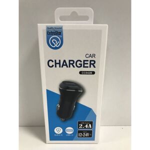EXTRASTAR Usb Car Charger 2.4A, 2x usb port, Black EXTRASTAR Usb Car Charger 2.4A, 2x usb port, Black