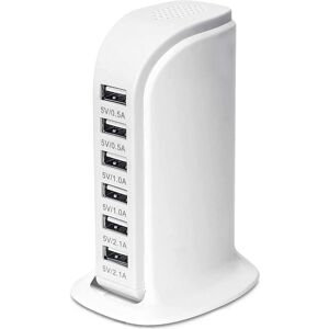 OSQI Usb Charging Station, 30W 6-Port usb Charging Hub, Multi-Port usb Charger with Smart Detect, Compatible with iPhone, Galaxy, iPad Tablet and Other OSQI Usb Charging Station, 30W 6-Port usb Charging Hub, Multi-Port usb Charger with Smart Detect, Compatible with iPhone, Galaxy, iPad Tablet and Other
