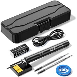 TLILY Usb Rechargeable Portable Soldering Iron, 3 Speed Adjustable Temperature Electric Iron Mini Kit Black TLILY Usb Rechargeable Portable Soldering Iron, 3 Speed Adjustable Temperature Electric Iron Mini Kit Black